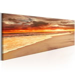 Billede - Beach: Beatiful Sunset - 120 x 40 cm - På italiensk lærred