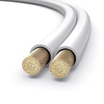 PureLink SP061-015 Câble d'enceinte 2x2,5mm² (99,9% OFC en cuivre Massif 0,20 mm) Câble Haut-Parleur HiFi, 15m, Blanc