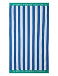 Striped Cotton Terry Beach Towel Home Textiles Bathroom Towels & Bath Blå Lexington