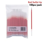 20/50/100 Pcs/lot 0.5mm Gel Pen Refill Neutral Core Black Ink Red 100pcs-bullet Tip