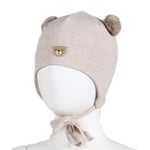 KiVAT vårlue teddybear hat – sand melert - 0m
