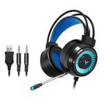 litty089 Headset, Gaming Headset, G58 LED Light Gaming Headset Stereo Wired Bass Headphone with Mic for PC/Laptop Black