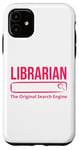Coque pour iPhone 11 Librarian Le moteur de recherche original Funny Bookworm Library