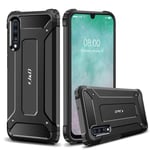 J&D Case Compatible for Galaxy A50 Case, Heavy Duty ArmorBox Dual Layer Shock Resistant Hybrid Protective Rugged Case for Samsung Galaxy A50 Case, Black