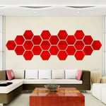Hexagonal Wall Stickers Decorate The Living Room Backgroun H Red 10cm * 8.6cm