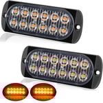 12-led markeringsljus blixtljus orange ledlampor 2st 12v 24v led Orange