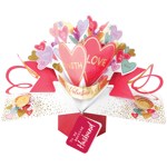 Pink Love Hearts To My Amazing Husband Valentine's Pop Up Card 3D Greeting Cards