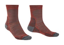 Bridgedale Men's Hike Lightweight Merino Endurance Ankle Pattern Socks, Multi Orange, XL UK