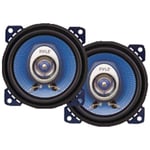 Pyle 4" Car Sound Speaker (Pair) - Upgraded Blue Poly Injection Cone 2-Way 180 Watt Peak w/Non-fatiguing Butyl Rubber Surround 110-20Khz Frequency Response 4 Ohm & 3/4" ASV Voice Coil PL42BL