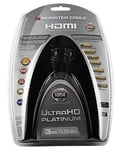 MONSTER - Platinum - Câble HDMI - Résolution 4K - pour PC, Home Cinema ou Studio - Vidéo HDR - 22,5 GBPS - Vitesse Éclair - Connecteurs en Or - 3 m - Garanti à Vie - Noir