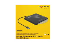 Delock 5.25" External Enclosure Slot-in Slim SATA > USB 3.0 - lagringspakning - SATA - USB 3.0