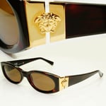 Gianni Versace 1996 Mens Vintage Gold Medusa Brown Sunglasses MOD 252/M COL 900