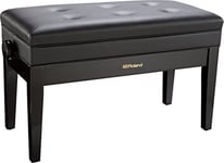 Roland Duet Size Piano Bench In Polished Ebony with Vinyl Seat - Rpb-D400Pe