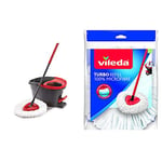 Vileda Easy Wring and Clean Microfibre Mop/Bucket with Power Spin Wringer and Mop Refill Head