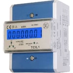KWH-mätare 3-fas LCD 5A TRF, 4 modul, TCIL