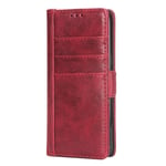 Mipcase Leather Case for Samsung S8+, Multi-function Flip Phone Case with Iron Magnetic Buckle, Wallet Case with Card Slots [6 Slots] Kickstand Business Cover for Samsung S8+ (Red)
