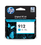 Genuine HP 912, Cyan Ink jet Printer Cartridge, 3YL77AE, OfficeJet 8010, 8020