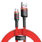 3m USB-C Snabbladdning Laddningskabel Samsung / Android Baseus Röd
