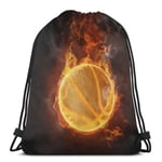 N / A Training Gymsack,Carrysack,Shoulder Bags,Cinch Sack,Gym Drawstring Bags,Cool Fire Basketball White Athletic Pull String Bag For Traveling School Shopping Yoga