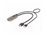 Startech.Com Hdmi To Displayport Adapter, 8K 60Hz, Active Video Converter - Adapterkabel - Hdmi Hane Till Displayport Hona - 30 Cm - Rymdgrå - 8K60hz Stöd, Aktiv, Enkelriktad