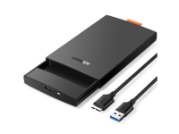 Ugreen 60353, HDD- / SSD kabinett, 2.5, Serial ATA III, 5 Gbit/s, USB-anslutning, Svart