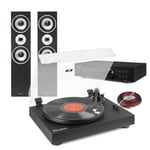 Vinyl Record Player Deck with SHFT60B Floor Standing Tower Speakers - RP340