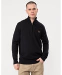 Fred Perry Mens Classic Half Zip Jumper - Navy - Size Large