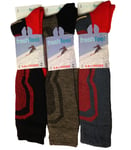 3 PAIRS MENS THERMAL PADDED SKI SOCKS HIGH PERFORMANCE LONG LENGTH SIZE UK 6 -11