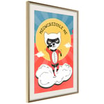 Plakat - Dear Cat - 30 x 45 cm - Guldramme med passepartout