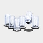 Silwy Magnetiska shotglas i plast Magnetic Plastic Glass Shot, transparent, 4 cl, 6-pack + magnetiska glasunderlägg