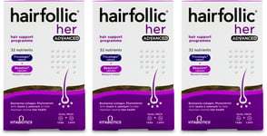 Vitabiotics Hairfollic Woman Advanced 60 Capsules l Hair Growth Supplement X 3