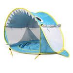 LABYSJ Pop Up Kids Beach Tent with Swimming Pool, Automatic Foldable Portable Tent with Sun Protection, Portable Shade Pool, Baby Bathtub Game pool Suitable for Beach Holidays,Blue