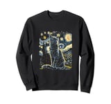 Starry Night Black Cat Van gogh Sweatshirt