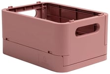 Exacompta - Réf. 27038D - 1 caisse pliable, casier, boîte de rangement multi-usages SMARTCASE - Livrée à plat, dimensions non pliées : Prof.18,8 x larg 13,8 x Haut 9,5 cm - Couleur Vieux rose