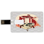 4G USB Flash Drives Credit Card Shape Skull Memory Stick Bank Card Style Racing Driver Skull with Helmet Dead Competitor Retro Horror Style Graphic Art Print,Multi Waterproof Pen Thumb Lovely Jump Dr