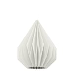 Eglo Suspension luminaire Minting, lampe de plafond avec abat-jour plissé, lustre pour salon et salle à manger, métal noir et papier blanc, douille E27, Ø 45 cm