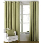 Riva Paoletti Atlantic Ringtop Eyelet Curtains (Pair) - Green - Woven Twill Fabric - Ready Made - 100% Polyester - 168cm width x 229cm drop (66" x 90" inches) - Designed in the UK