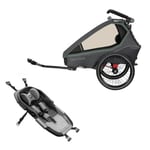 Qeridoo® cykelkärra för barn Kidgoo1 Ivy Green Collection 2023 inklusive hängmatta Plus