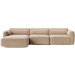 &Tradition Develius Mellow EV8 3-Seter Sofa, Konfigurasjon E, Moss 004 Bouclé