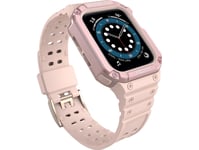 Hurtel Protect Armband Med Fodral För Watch 7 / 6 / 5 / 4 / 3 / 2 / Se (41 / 40 / 38Mm) Fodral Bepansrat Klockfodral Rosa