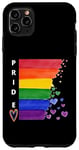Coque pour iPhone 11 Pro Max Pride Rainbow Honor Hearts Love Violet Bleu Rouge