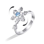 1 st Silver Orolighetsring för Kvinnor, Snöflinga Julringar för Tonårsflickor, Fidget Ring för Dotter från Mamma, till Min