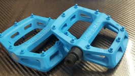 DMR V6 Plastic Pedals (PAIR) Mountain Bike BMX (9/16") Flat Platform (NEW) BLUE