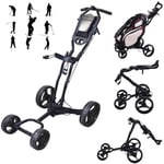 HIGHKAS Golf Carts, 4 Wheel Foldable Golf Pull Push Cart, Foldable Golf Trolley Cart Aluminium Alloy, With Foot Brake and Scoreboard, for Outdoor Travel Sport Fitness Equipment LOLDF1
