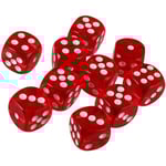 10 st polyhedral tärningar D6 tärningar 16 mm akryl tärningssats för DND tärningar RPG MTG brädspel (röd)