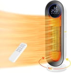Chauffage thermostatique 2000W, télécommande, PTC 3 Modes, Oscillation 100°, minuterie 1-12 h,Protection Contre la surchauffe et Le basculement
