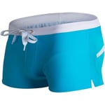 Badbyxor Herr Badshorts för Herr Andningsbara Badbyxor Byxor Solid Badkläder Strandshorts Slim Wear L Blue