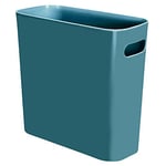 Youngever Poubelle fine de 5,5 L, poubelle réutilisable en plastique de 5,5 L, petite poubelle avec poignées pour bureau à domicile, salon, salle d'étude, cuisine, salle de bain (bleu sarcelle)