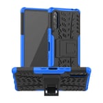 Boleyi Case for Sony Xperia L4, [Heavy Duty] [Slim Hard Case] [Shockproof] Rugged Tough Dual Layer Armor Case With stand function -Blue