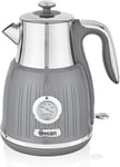Swan Retro Grey Kettle with Temperature Dial